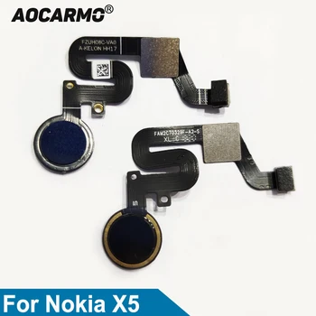 Aocarmo Sensor de impressão digital Touch ID Home Flex Cabo Para o Nokia 5.1 Plus / X5 TA-1109 5.86
