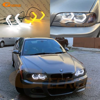 Para o BMW Série 3 E46 Coupe Cabrio Conversível M3 Brilhante Super 3D Hexágono Conceito M4 Estilo Icônico LED Olhos de Anjo Halo Anéis