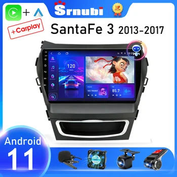 Srnubi Android 11 de som do Carro Rádio para Hyundai Santa Fe 3 o período 2013-2017 Multimédia Player 2 Din de Navegação GPS Carplay de DVD Unidade de Cabeça