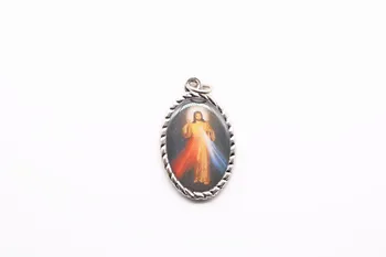 Cristo ícone medalhão oval, Virgem Maria Medalha, Misericórdia Jesus Medalha,