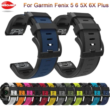 26 de 22mm de encaixe Rápido, Pulseira Para o Garmin Fenix 6X Pro 5X de 3 horas de Enduro de Silicone Easyfit Faixa de Pulso para o Garmin Fenix 6 6 Pro 5 5 Plus