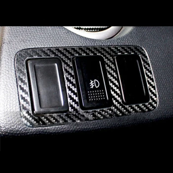 Adesivo de carro para Suzuki Swift modificado de nevoeiro interruptor da luz do painel de fibra de carbono, interior de moldagem adesivos auto acessórios