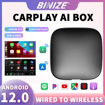 Android 12.0 Carplay Ai Caixa sem Fios Android Auto Netflix Vídeo Multimédia Caixa de UX999 Ultra 8+128G para o Carro com OEM com Fio CarPlay