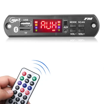 3,5 mm USB, AUX, Bluetooth V5.0 Receptor sem Fio MP3 Player 5V 12V Decodificador de Mp3 Placa de Rádio FM do Carro Módulo 1 Din alto-Falante de Carro Kit para Viatura