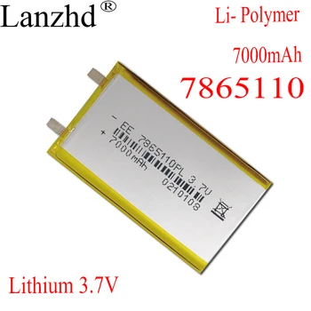 1-12pcs Baterias de Lítio de 3,7 V Lipo bateria de Li-Po bateria Recarregável de 7,8*65*110mm 7000mAh Baterias do Li-polímero Para Tablet digital DVD