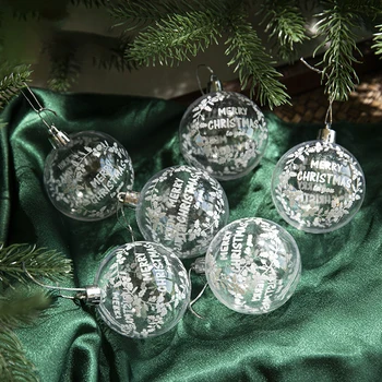 6pcs Bola de Natal Enfeites de Limpar Grande Inquebrável de Plástico, Bola de Natal Árvore de Natal Decoração de 2022 Noel Fornecimentos de Terceiros