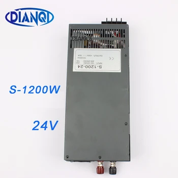 DIANQI S-1200-24 1200W 24V 50A fonte de alimentação de Comutação para o DIODO emissor de luz de Tira AC DC fonte de entrada 110v 220v 1200w ac dc