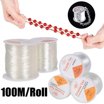 100M Plástico Cristal DIY Beading Esticar Cordas Elásticas Linha de Jóias que faz a Alimentação do Fio de Cadeia Pulseira de Thread Cadeia de Thread