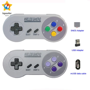 Sem fio Gamepads 2.4 GHZ Joypad Joystick Controlador para SNES Super Nintendo Clássico MINI Console remoto Acessórios