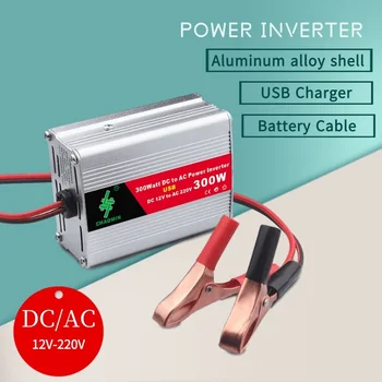 Power Inverter carro com entrada USB Conversor de DC12V AC220V Picos de Potência de 300W para Aparelhos de uso Doméstico ao ar Livre Auto Acessórios