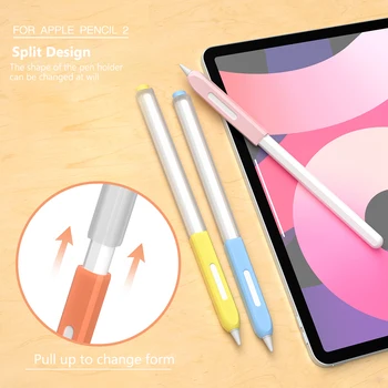 Para a Apple Lápis 2 Caso de Silicone Suave Luva Protetora do Gen 2º antiderrapante Capa para iPad Tablet Touch Pen Stylus Protetor de Pele