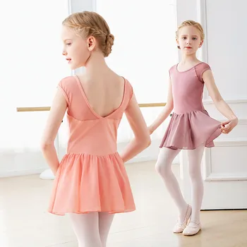 Crianças Meninas Algodão Ginástica Collant de Ballet Vestido sem Mangas Miúdos Collant de Dança Tutu de Roupa de Bailarina roupa de Banho para Meninas