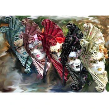 5D Bordado de Diamante mosaico de Máscaras do Carnaval de Veneza 5D Plena Praça Redonda broca DIY Diamante Pintura de pedra de Strass de fotos de amor