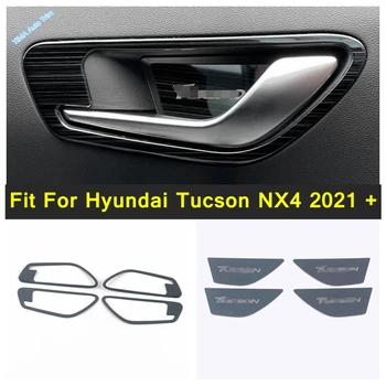 Estilo carro Acessórios de decoração ABS Para Hyundai Tucson NX4 2021 2022 Porta Tigela Lidar com Tampa Guarnição Adesivos Caso de Aço Inoxidável