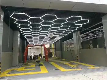Projeto do favo de mel do hexágono Luzes Led Auto Detalhando os Produtos Barra de Luz para a Estação de Lavagem de Garagem Teto