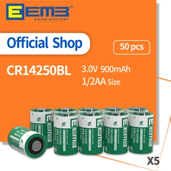 EEMB 50PCS CR14250BL 3.0 V 1/2 Tamanho AA de Lítio, Bateria de 900mAh Não Recarregáveis Thionyl Cloreto de Bateria para Medidor de Água Campainha