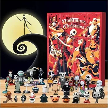 Novo 24pcs Halloween Boneca Calendário do Advento Decoração de Horror Figuras de Halloween Contagem regressiva Calendário de Brinquedo Figuras Colecionáveis Presente para as Crianças