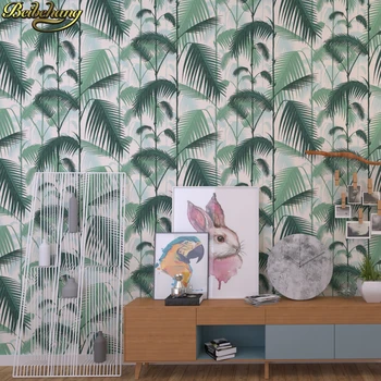 beibehang Nórdicos PLANO de fundo, papéis de parede decoração moderna e minimalista floresta de folha verde sala de estar, área de lazer papel de parede