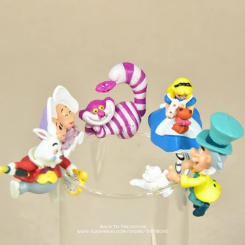 Disney Alice no país das Maravilhas 5pcs/set 3-4cm Figura de Ação do Modelo de Anime Mini Decoração de PVC Coleção Estatueta de Brinquedo modelo crianças