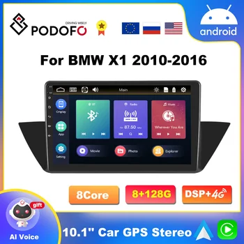 Podofo Android De 10 Multimédia Leitor de Rádio Para a BMW X1 2010-2016 2 Din 10.1