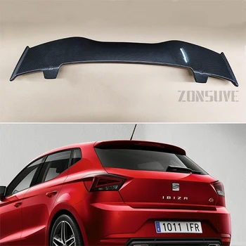 Use Para Seat Ibiza 2018 Spoiler Plástico ABS com Fibra de Carbono Olhar Hatchback Telhado Asa Traseira do Corpo do Kit de Acessórios