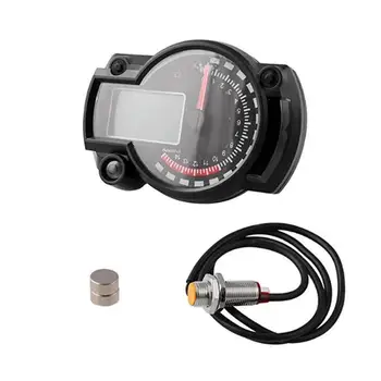 Moto Velocímetro Universal LCD à prova d'água Digital, Odômetro Velocímetro da Moto Partes Modificadas