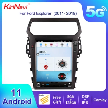 KiriNavi Vertical de Tela Tesla Estilo Android 11 Para Ford Explorer 2011-2019 Rádio do Carro DVD Player de Multimídia de Auto de Navegação GPS