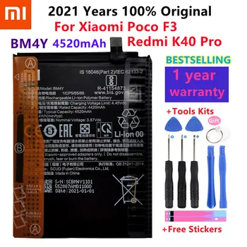 100% Original Novo 4520mAh BM4Y Bateria Para Xiaomi Poco F3 Redmi K40 Pro K40 Pro Baterias+Ferramentas Grátis