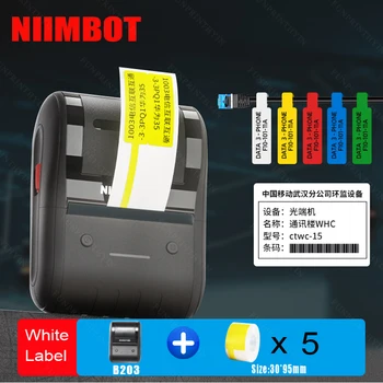 Niimbot B203 Impressora Térmica De Etiquetas Mais De 5 Rolos De Papel Portátil De Bolso Mini Adesivo De Cor Rolos De Adesivo Papel Etiqueta De Preço