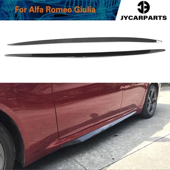 Saias laterais Extensão Lábios para Alfa Romeo Giulia da Base de dados de Limousine e Esporte 4 Portas 2015 - 2020 Fibra de Carbono / FRP