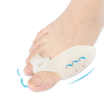 2016 Novo 1pair Uso Diário Biológica de Silicone Dedo Grande do pé Hálux Valgo Corrector Joanetes Tratamento de Aparelho de Dedo do pé de Separador de Cuidados com os Pés