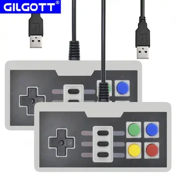 2PCS 4 Botão Retro USB Controlador de Jogos para PC do Clássico Jogo com Fio Joypad Lidar com Joystick de Nintendo NES Clássico Jogo