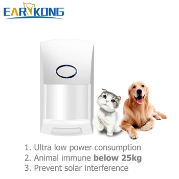 NOVO 433MHz sem Fio Pet Imune Detector Infravermelho de Alarme Abaixo de 25 kg Animal de Ultra Baixo Consumo de Energia da Bateria Funciona a Mais de 2 Anos
