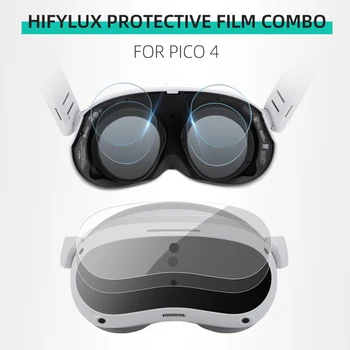 Para PICO4 Película Protetora da Lente VR Óculos de Cabeça Filme Headwear HD Anti-risco Macio Painel de Filme Para PICO4 Óculos Protetor de Tela