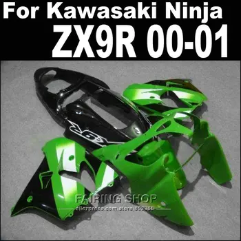 Kits de carroçaria zx9r carenagens Para a Kawasaki Ninja 2000 2001 / 00 01 ( Verde preto Branco ) de Alta qualidade Carenagens +Personalizado gratuito xl16