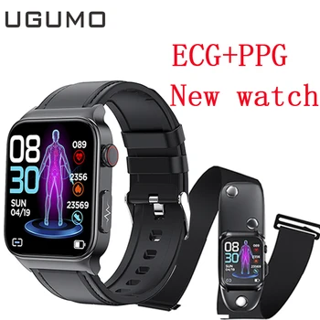 UGUMO ECG+PPG Smart Watch Não-invasivos de Glicose no Sangue Banda Inteligente Pressão Arterial Eletrocardiograma, Monitorização da Temperatura do Relógio