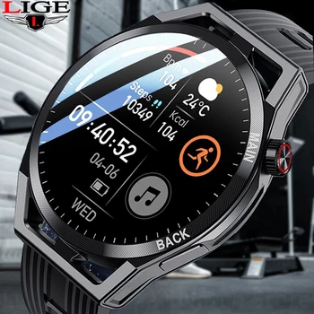 LIGE Novo Smart Watch Homens de Chamada Bluetooth com Ecrã Táctil de Esportes Relógio de Fitness Impermeável Homens Smartwatch Para Xiaomi Android Ios