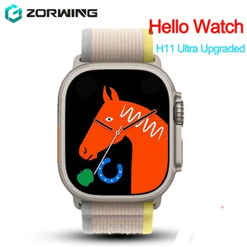 Olá Assista Smart Watch H11 Ultra Atualizado 49mm Série de Homens 8 NFC, Carregamento sem Fio de Chamada Bluetooth GPS Smartwatch Mulheres 1GB