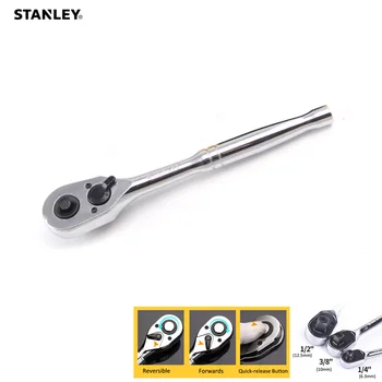 Stanley 1 Peça de 6,35 mm 12,5 mm 10 mm Chave de fenda de Catraca Chave Mecânicas Ferramentas manuais de Giro da Catraca chave de Fenda 1/4 3/8 1/2 unidade
