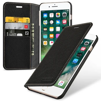 Carteira Flip Case Para iPhone 8 iPhone8 8plus de Luxo Genuíno Saco de Couro para Apple iPhone 7 7plus Caso de Negócios Flip Fundas Pele