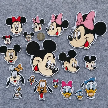 Minnie do Mickey de Disney dos desenhos animados do Pato Donald animal Patches de Bordados de Ferro No Patch Em Roupas de Saco de Patch Acessórios