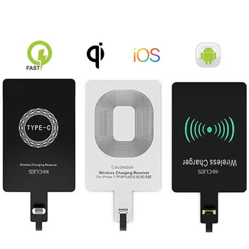 O Qi para Carregamento sem Fio Receptor USB do Micro do Tipo C Universal Rápida sem Fio Adaptador de Carregador Para Samsung Huawei iPhone Para Xiaomi