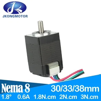 1.8 Grau 20-motor Nema 8 de Motor 1.8 Ncm 2Ncm 3Ncm de 0,6 A 4-levar Nema8 Motor de Passo 30mm de diâmetro 33mm 38mm Impressora 3D CNC Robô