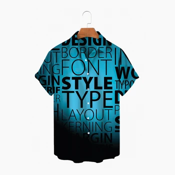 Homens da Moda de Rua Camisa de Cor Sólida, Carta, Camisa de Botão Único, Multi-propósito, Havaiano de Manga Curta, Unissex Superior, 2022