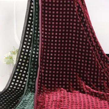 1.4 m*1m Ripstop Impressão Oco Queimado Veludo Tecido Brocado de Burnout Tecido de Veludo Designer de Tecido para o Vestido de DIY de Costura de Roupas