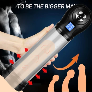 Elétrico da Bomba do Pénis Masculino Masturbadores Brinquedos Sexuais para os Homens Extensor de Água Bomba de Vácuo Para a Ampliação do Pénis Peniana Treinador de 6 Velocidades