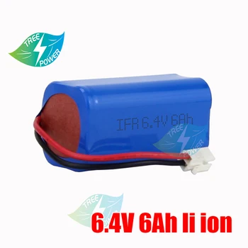 6.4 V 6AH LifePo4 Pack Fosfato do Ferro do Lítio da Bateria com a BMS para o Golfe EV RV Energia Solar + 2A Carregador de baterias recargables