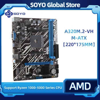 SOYO Completo Novo Dragão A320M.2-VH Jogos de placa-Mãe DDR4 de Memória Dual Channel Slots de 8 de APU AMD Ryzen CPU (AMD A320/AM4 Socket)